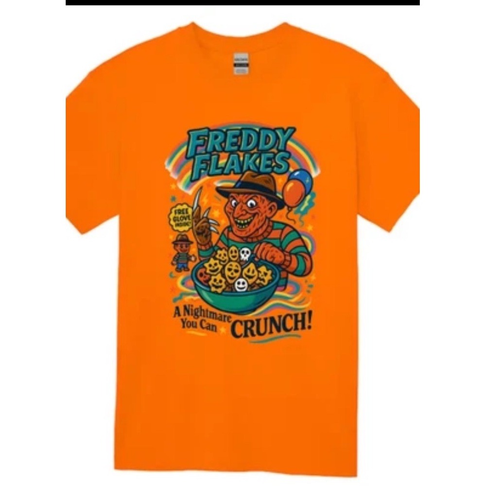 Freddy Flakes - Halloween Shirt -  Gildan Adult Unisex‎ Large